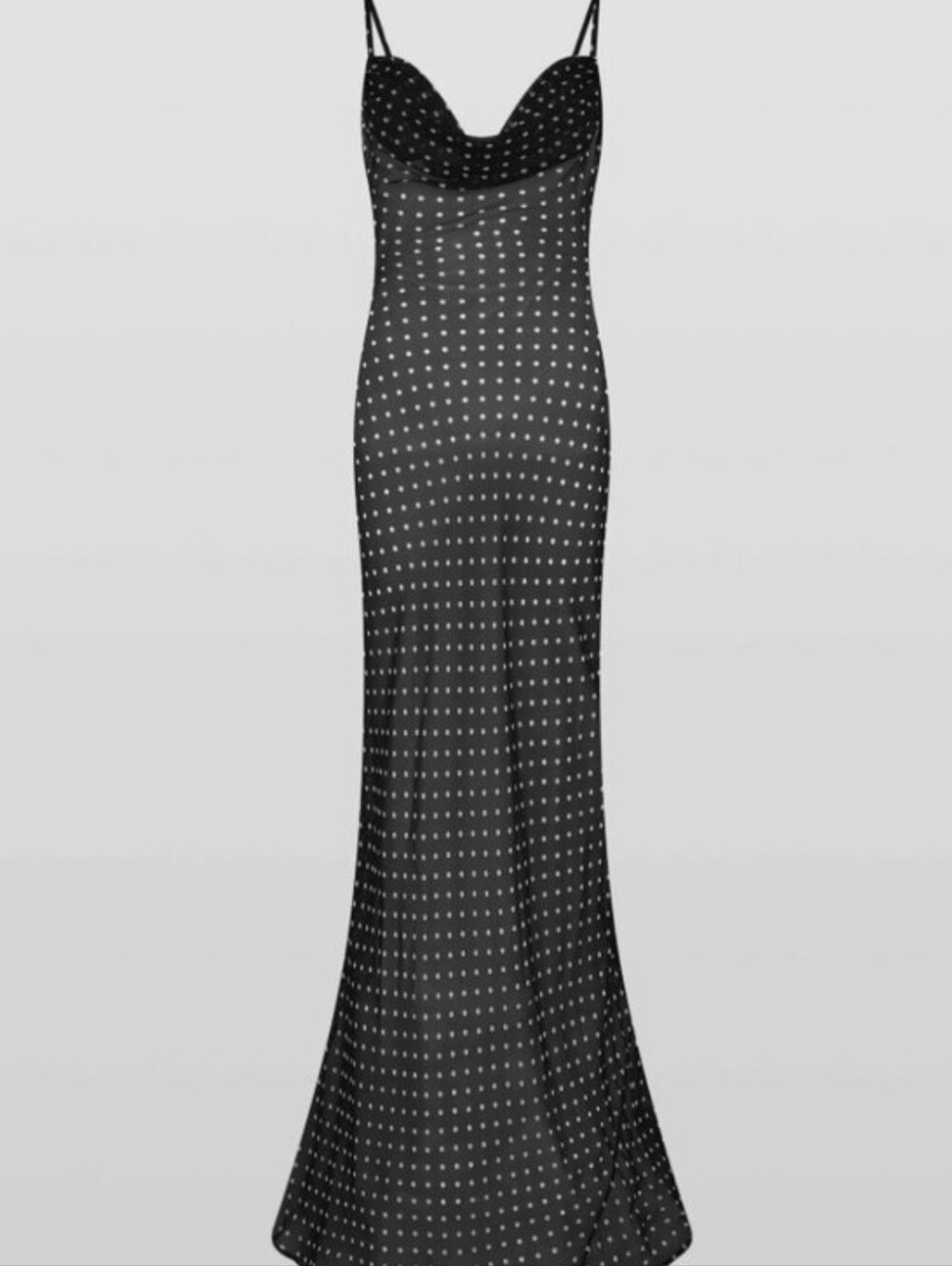 RAT AND BOA GISELE POLKA DOT MAXI SILK DRESS BLACK AND WHITE - Picture 5 of 14